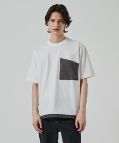 Frill hem ponte tops フリルヘムポンチトップス（Tシャツ/カットソー