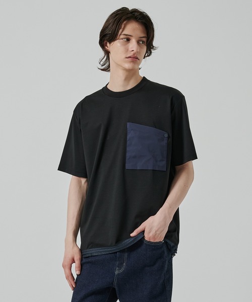 WHITE MOUNTAINEERING(ホワイトマウンテニアリング)の「別注 DRAW CORD ZIP POCKET S/S TEE(Tシャツ/カットソー・メンズ・ネイビー/ホワイト/ブラック・0/1/2/3)」の2枚目の写真