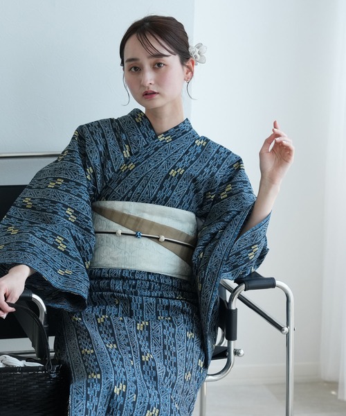 浴衣3点セット（浴衣/帯/下駄） utatane ゆかた フリーサイズ