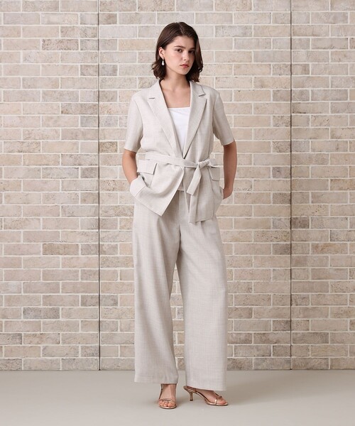 ANAYI(アナイ)の「【セットアップ対応商品】リネンライクビエラ半袖 ジャケット(その他アウター・レディース・ベージュ/ホワイト/ブラウン・36/38/34)」の17枚目の写真