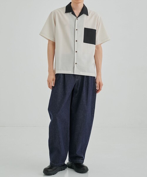 UNITED TOKYO（ユナイテッドトウキョウ）の「SUMMER WOOL オープンカラーシャツ　接触冷感｜防シワ｜防臭性（シャツ/ブラウス・メンズ・オフホワイト/ブラック/ダークグレー/グレイッシュベージュ・1/2）」の18枚目の写真
