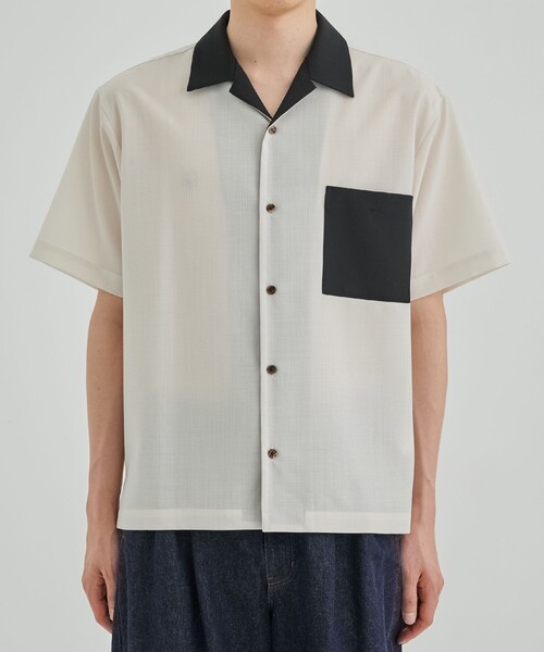 UNITED TOKYO（ユナイテッドトウキョウ）の「SUMMER WOOL オープンカラーシャツ　接触冷感｜防シワ｜防臭性（シャツ/ブラウス・メンズ・オフホワイト/ブラック/ダークグレー/グレイッシュベージュ・1/2）」の22枚目の写真
