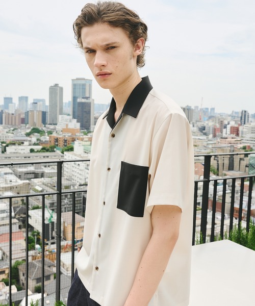 セール】SUMMER WOOL オープンカラーシャツ 接触冷感｜防シワ｜防臭性