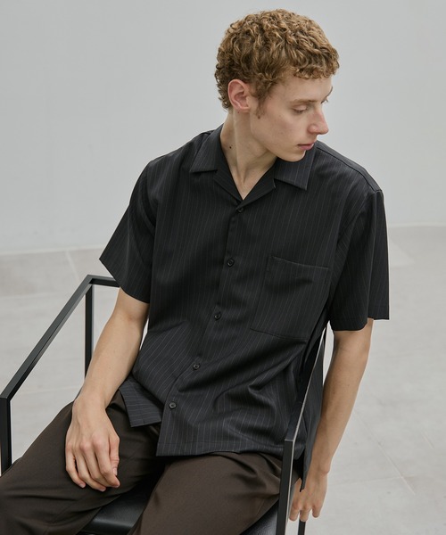 セール】SUMMER WOOL オープンカラーシャツ 接触冷感｜防シワ｜防臭性