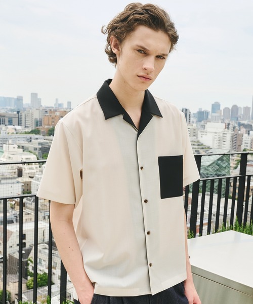 UNITED TOKYO(ユナイテッドトウキョウ)の「【防臭冷感】SUMMER WOOL オープンカラーシャツ 接触冷感|防シワ|防臭性|夏服|吸湿性(シャツ/ブラウス・メンズ・オフホワイト/ブラック/ダークグレー/グレイッシュベージュ・1/2)」の17枚目の写真
