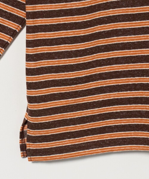 6（ロク）の「＜6(ROKU)＞コットン ボーダー ラガー（Tシャツ/カットソー・レディース・ライトグレー/オレンジ・FREE）」の3枚目の写真