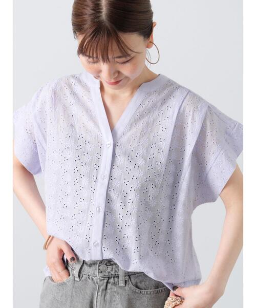 Lugnoncure（ルノンキュール）の「シフリー刺繍前開きブラウス（シャツ/ブラウス・レディース・ラベンダー/オフホワイト/チャコールグレー/ブラック・F）」の14枚目の写真