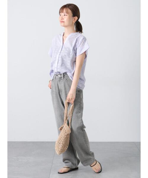 Lugnoncure（ルノンキュール）の「シフリー刺繍前開きブラウス（シャツ/ブラウス・レディース・ラベンダー/オフホワイト/チャコールグレー/ブラック・F）」の12枚目の写真