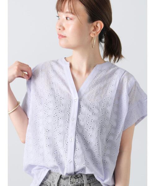 Lugnoncure（ルノンキュール）の「シフリー刺繍前開きブラウス（シャツ/ブラウス・レディース・ラベンダー/オフホワイト/チャコールグレー/ブラック・F）」の11枚目の写真