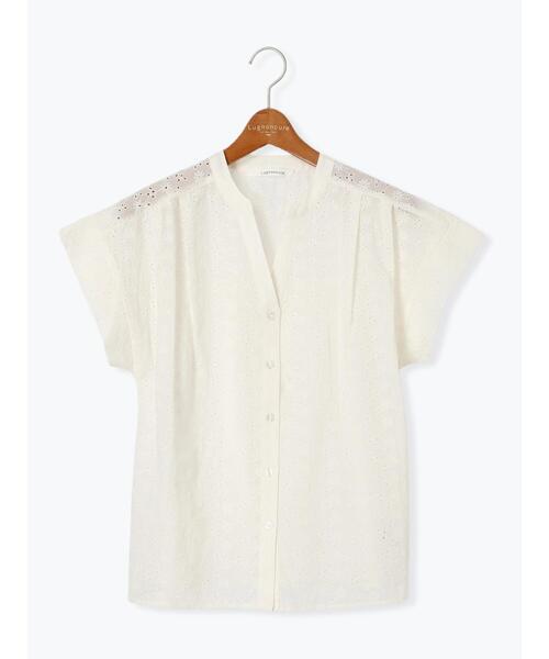 Lugnoncure（ルノンキュール）の「シフリー刺繍前開きブラウス（シャツ/ブラウス・レディース・ラベンダー/オフホワイト/チャコールグレー/ブラック・F）」の18枚目の写真
