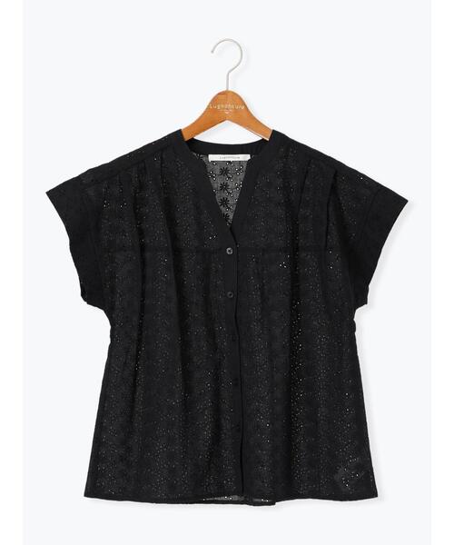 Lugnoncure（ルノンキュール）の「シフリー刺繍前開きブラウス（シャツ/ブラウス・レディース・ラベンダー/オフホワイト/チャコールグレー/ブラック・F）」の16枚目の写真