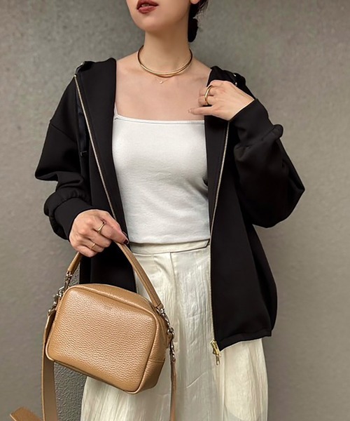 Emma Taylor（エマテイラー）の「ダンボールドロストフレアヘムパーカー（パーカー・レディース・ブラック/ライトベージュ/シルバー系/MD.Gray・FREE）」の11枚目の写真