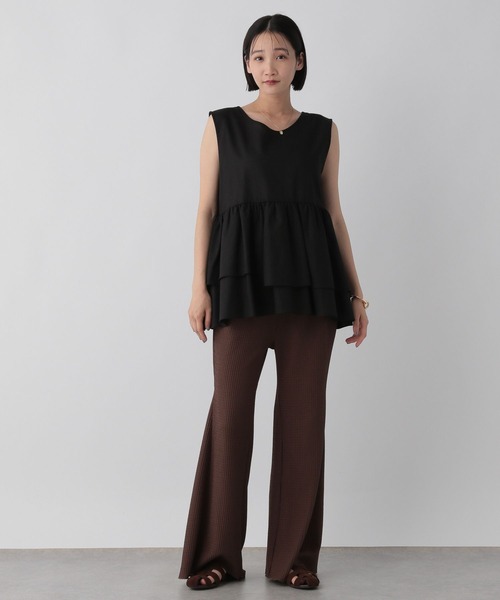 LOWRYS FARM(ローリーズファーム)の「ペプラムチュニックノースリーブ 573101(Tシャツ/カットソー・レディース・オレンジ/ブラック/アイボリー・FREE)」の5枚目の写真