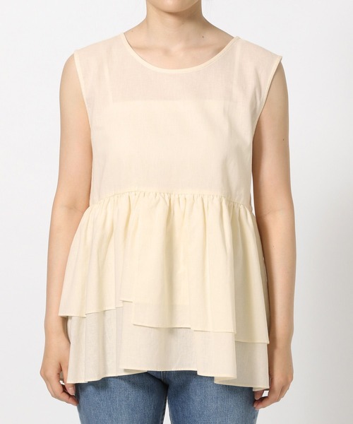 LOWRYS FARM(ローリーズファーム)の「ペプラムチュニックノースリーブ 573101(Tシャツ/カットソー・レディース・オレンジ/ブラック/アイボリー・FREE)」の7枚目の写真