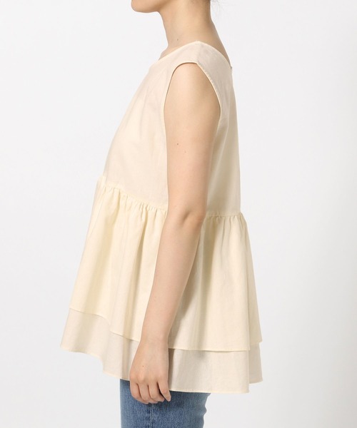 LOWRYS FARM(ローリーズファーム)の「ペプラムチュニックノースリーブ 573101(Tシャツ/カットソー・レディース・オレンジ/ブラック/アイボリー・FREE)」の8枚目の写真