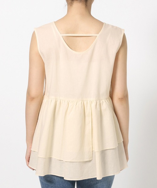 LOWRYS FARM(ローリーズファーム)の「ペプラムチュニックノースリーブ 573101(Tシャツ/カットソー・レディース・オレンジ/ブラック/アイボリー・FREE)」の9枚目の写真