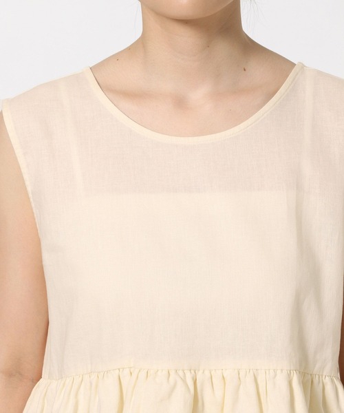 LOWRYS FARM(ローリーズファーム)の「ペプラムチュニックノースリーブ 573101(Tシャツ/カットソー・レディース・オレンジ/ブラック/アイボリー・FREE)」の10枚目の写真