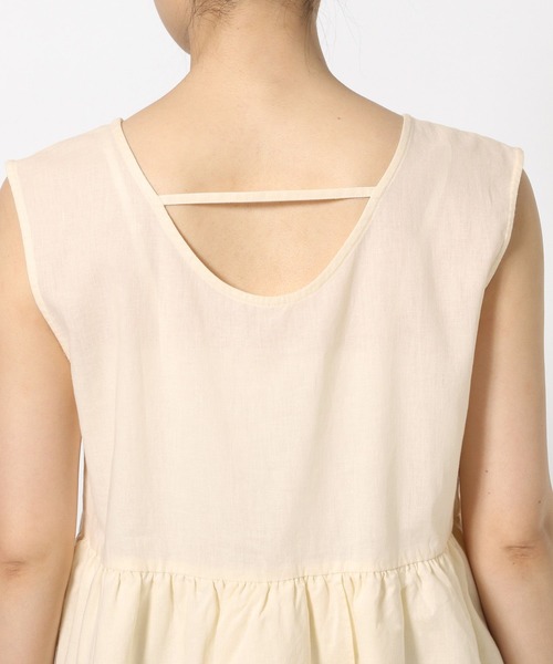 LOWRYS FARM(ローリーズファーム)の「ペプラムチュニックノースリーブ 573101(Tシャツ/カットソー・レディース・オレンジ/ブラック/アイボリー・FREE)」の13枚目の写真