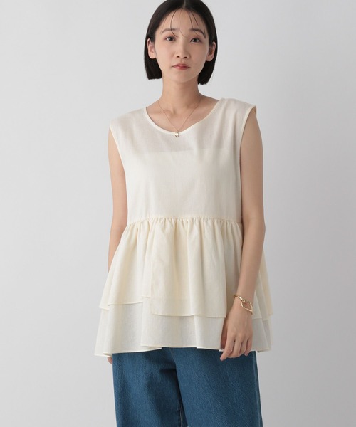 LOWRYS FARM(ローリーズファーム)の「ペプラムチュニックノースリーブ 573101(Tシャツ/カットソー・レディース・オレンジ/ブラック/アイボリー・FREE)」の20枚目の写真