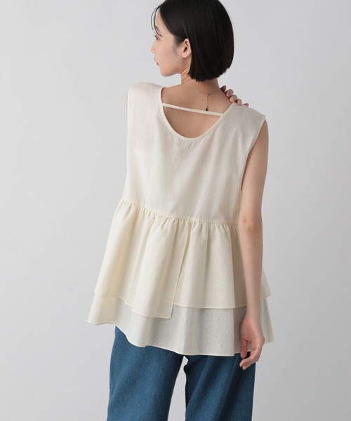 LOWRYS FARM(ローリーズファーム)の「ペプラムチュニックノースリーブ 573101(Tシャツ/カットソー・レディース・オレンジ/ブラック/アイボリー・FREE)」の19枚目の写真