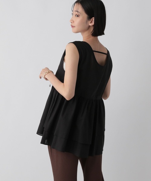 LOWRYS FARM(ローリーズファーム)の「ペプラムチュニックノースリーブ 573101(Tシャツ/カットソー・レディース・オレンジ/ブラック/アイボリー・FREE)」の16枚目の写真