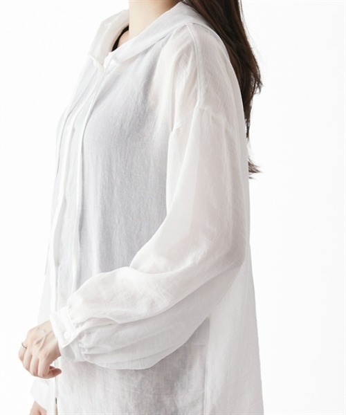 nissen(ニッセン)の「フード付ロング丈シャツ(シャツ/ブラウス・レディース・オフホワイト・M)」の16枚目の写真