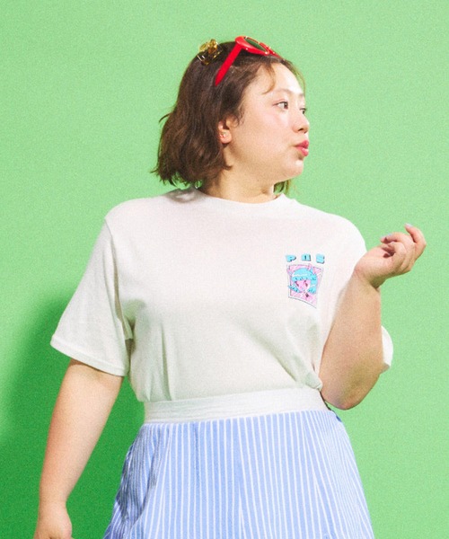 PUNYUS（プニュズ）の「Cat Girl Tシャツ（Tシャツ/カットソー・レディース・ホワイト/ピンク/スミクロ・1/2/4/3）」の17枚目の写真