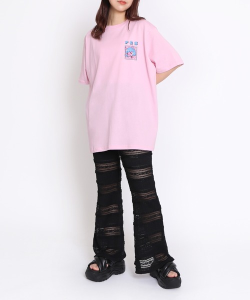 PUNYUS（プニュズ）の「Cat Girl Tシャツ（Tシャツ/カットソー・レディース・ホワイト/ピンク/スミクロ・1/2/4/3）」の11枚目の写真