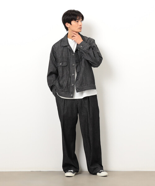 Purple&Yellow（パープルアンドイエロー）の「ライトオンスデニムＧジャン（ブルゾン・メンズ・ブラック/グレー系・SMALL/MEDIUM/LARGE）」の8枚目の写真