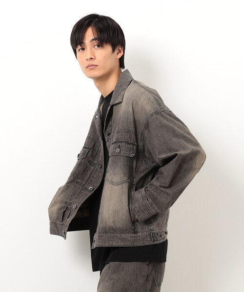 Purple&Yellow（パープルアンドイエロー）の「ライトオンスデニムＧジャン（ブルゾン・メンズ・ブラック/グレー系・SMALL/MEDIUM/LARGE）」の19枚目の写真