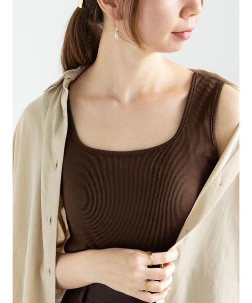 Te chichi（テチチ）の「前後2WAYテレコタンクトップ（タンクトップ・レディース・ブラック/シルバー/チャコールグレー/ブラウン/ネイビー・F）」の4枚目の写真