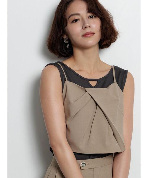 Te chichi（テチチ）の「前後2WAYテレコタンクトップ（タンクトップ・レディース・ブラック/シルバー/チャコールグレー/ブラウン/ネイビー・F）」の6枚目の写真