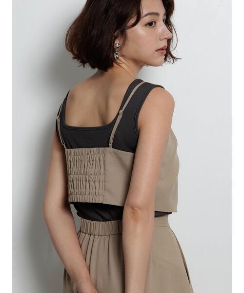 Te chichi（テチチ）の「前後2WAYテレコタンクトップ（タンクトップ・レディース・ブラック/シルバー/チャコールグレー/ブラウン/ネイビー・F）」の7枚目の写真