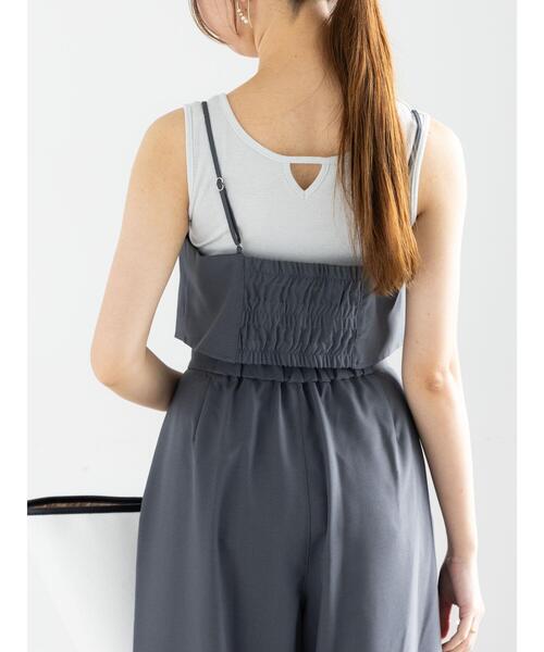 Te chichi（テチチ）の「前後2WAYテレコタンクトップ（タンクトップ・レディース・ブラック/シルバー/チャコールグレー/ブラウン/ネイビー・F）」の8枚目の写真