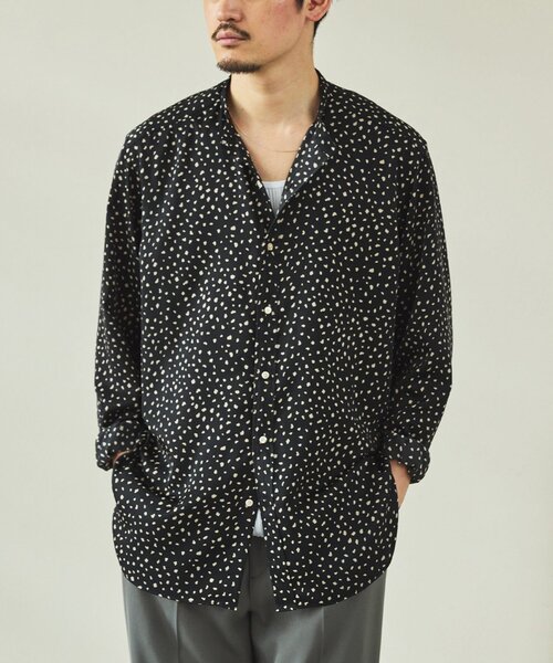 EDIFICE（エディフィス）の「パターンデシンスタンドカラーシャツ（シャツ/ブラウス・メンズ・ブラック/ブラックミックス/ホワイト/ネイビー・SMALL/MEDIUM/LARGE）」の3枚目の写真