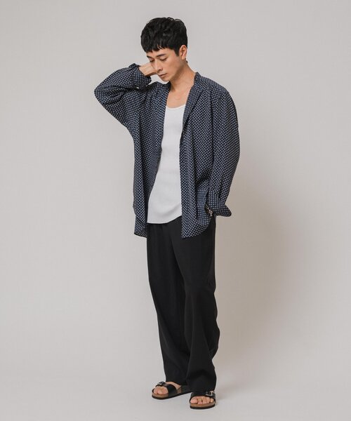 EDIFICE（エディフィス）の「パターンデシンスタンドカラーシャツ（シャツ/ブラウス・メンズ・ブラック/ブラックミックス/ホワイト/ネイビー・SMALL/MEDIUM/LARGE）」の18枚目の写真