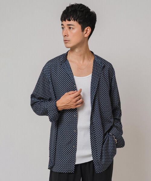 EDIFICE（エディフィス）の「パターンデシンスタンドカラーシャツ（シャツ/ブラウス・メンズ・ブラック/ブラックミックス/ホワイト/ネイビー・SMALL/MEDIUM/LARGE）」の19枚目の写真