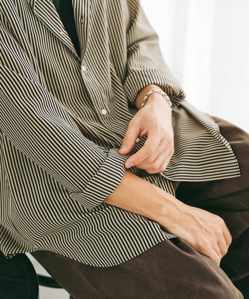 EDIFICE（エディフィス）の「パターンデシンスタンドカラーシャツ（シャツ/ブラウス・メンズ・ブラック/ブラックミックス/ホワイト/ネイビー・SMALL/MEDIUM/LARGE）」の5枚目の写真