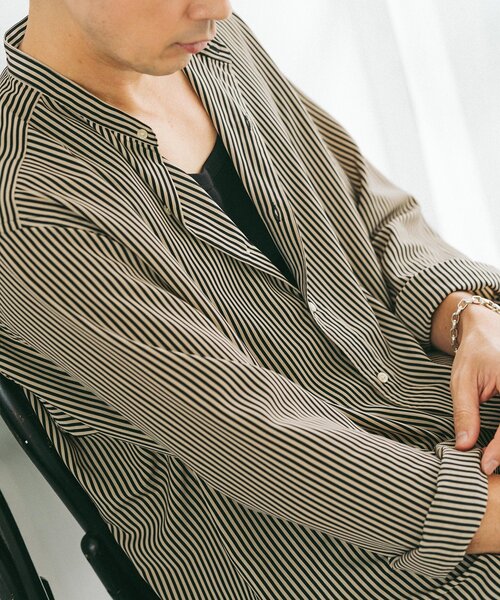 EDIFICE（エディフィス）の「パターンデシンスタンドカラーシャツ（シャツ/ブラウス・メンズ・ブラック/ブラックミックス/ホワイト/ネイビー・SMALL/MEDIUM/LARGE）」の6枚目の写真