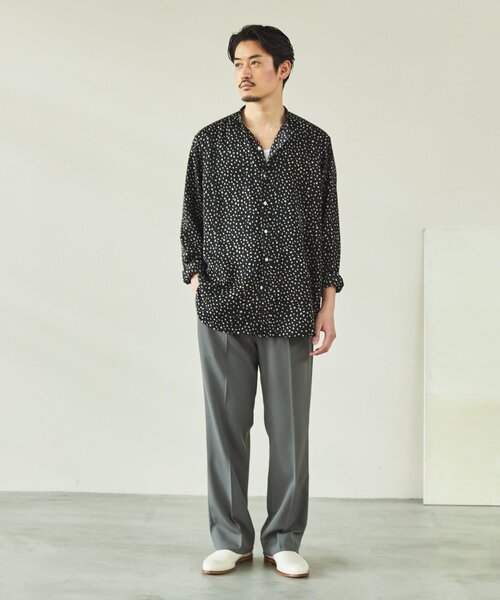 EDIFICE（エディフィス）の「パターンデシンスタンドカラーシャツ（シャツ/ブラウス・メンズ・ブラック/ブラックミックス/ホワイト/ネイビー・SMALL/MEDIUM/LARGE）」の7枚目の写真