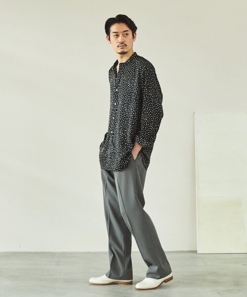 EDIFICE（エディフィス）の「パターンデシンスタンドカラーシャツ（シャツ/ブラウス・メンズ・ブラック/ブラックミックス/ホワイト/ネイビー・SMALL/MEDIUM/LARGE）」の8枚目の写真