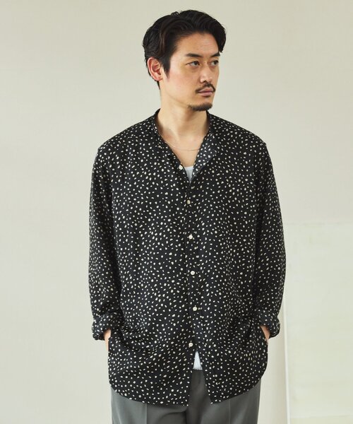 EDIFICE（エディフィス）の「パターンデシンスタンドカラーシャツ（シャツ/ブラウス・メンズ・ブラック/ブラックミックス/ホワイト/ネイビー・SMALL/MEDIUM/LARGE）」の9枚目の写真