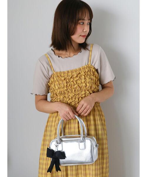 ehka sopo(エヘカソポ)の「チェックシャーリングキャミワンピース(ワンピース・レディース・グリーン/サックスブルー/イエロー・F)」の17枚目の写真