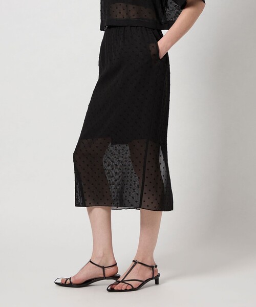 6（ロク）の「＜6(ROKU)＞ドット メッシュ スカート（スカート・レディース・ブラック・36/38）」の3枚目の写真