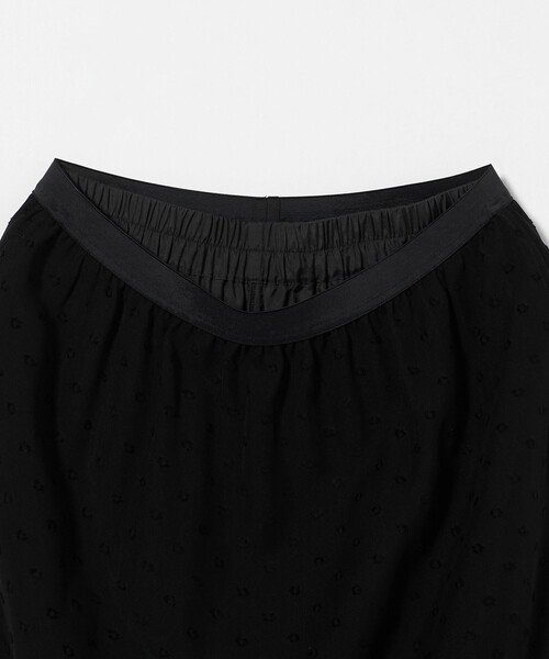 LINKABLE　メッシュ　スカート　黒　M スカート フェィクレザーメッシュスカート レディース