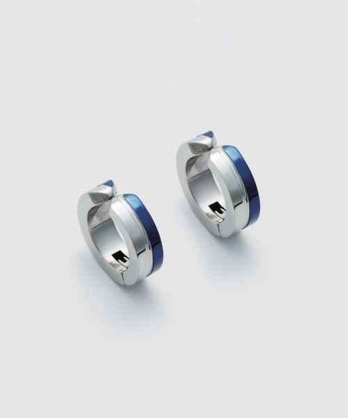 WYZ surgical stainless(ダブリューワイジィーサージカルステンレス)の「【 金属アレルギー対応 】ラインフープイヤリング サージカルステンレス(両耳用)(イヤリング・メンズ・シルバー/ゴールド/ブルー・FREE)」の16枚目の写真