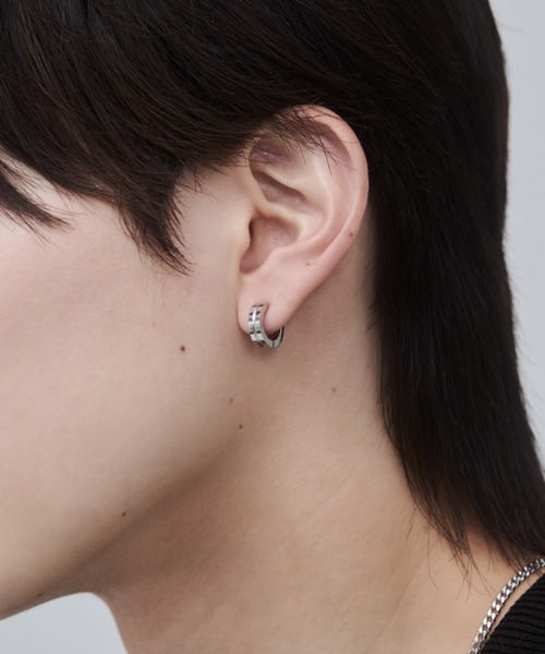 セール】【 金属アレルギー対応 】ラインフープイヤリング サージカル