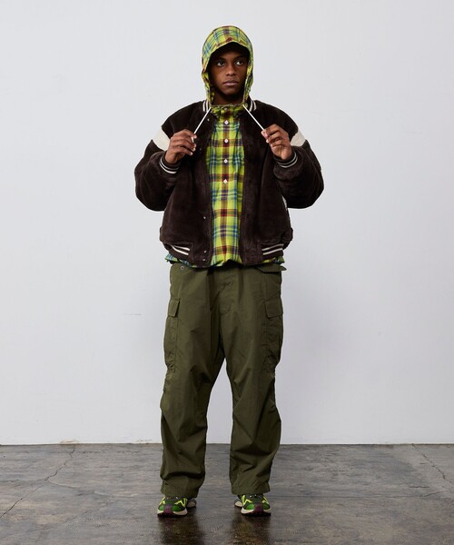 BEAMS（ビームス）の「ワイドフィット リフレクター チェック フードシャツ（シャツ/ブラウス・メンズ・ネイビー/イエロー・S/M/L/XL）」の5枚目の写真