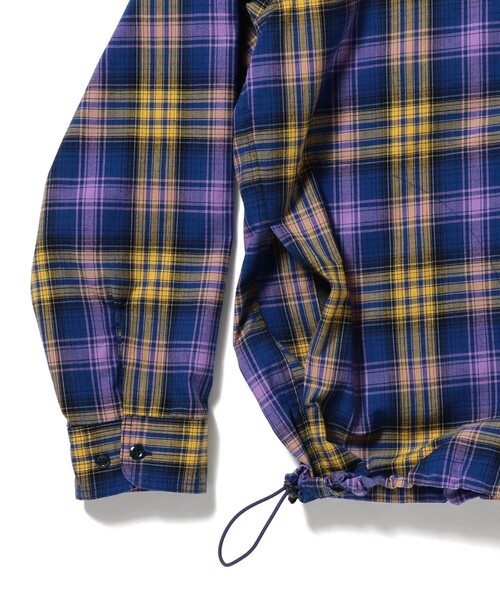 BEAMS（ビームス）の「ワイドフィット リフレクター チェック フードシャツ（シャツ/ブラウス・メンズ・ネイビー/イエロー・S/M/L/XL）」の7枚目の写真