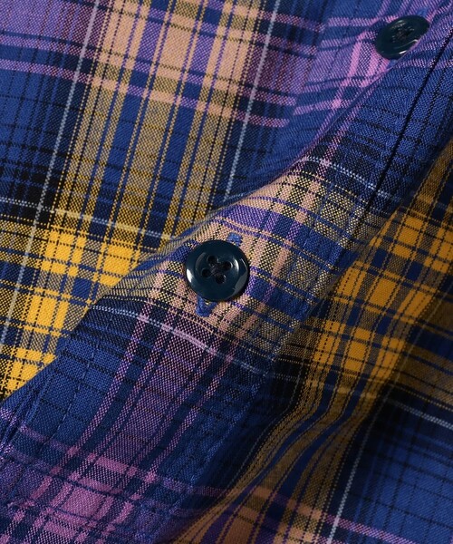 BEAMS（ビームス）の「ワイドフィット リフレクター チェック フードシャツ（シャツ/ブラウス・メンズ・ネイビー/イエロー・S/M/L/XL）」の16枚目の写真